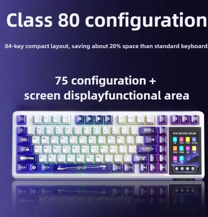 Nowa klawiatura mechaniczna AULA L99 z wyświetlaczem, trójtrybowym podświetleniem RGB, hot-swap, bezprzewodowa klawiatura gamingowa, personalizowana klawiatura PC, prezenty dla graczy e-sportowych