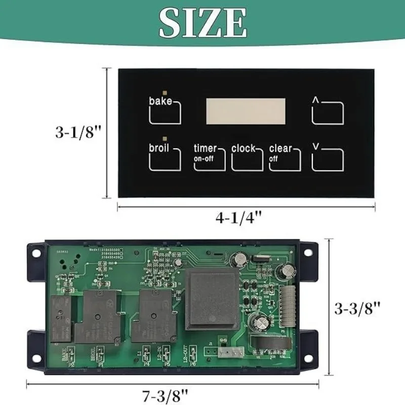 316455520 316455420 Oven Control Board Clock Control Board 7 Buttons 316455500