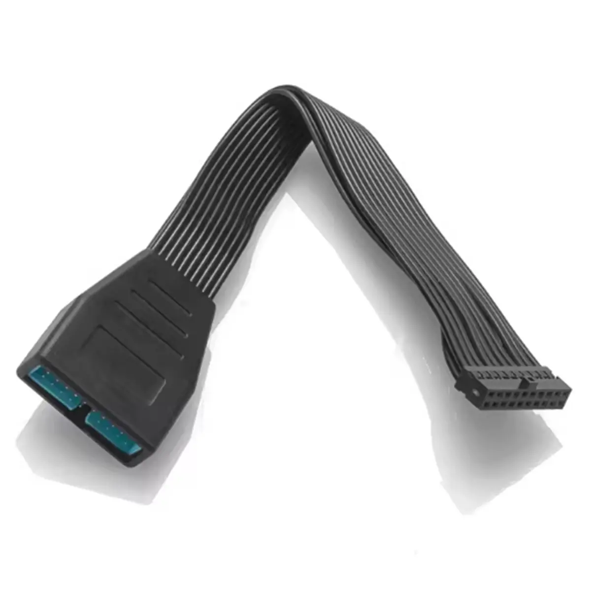 Digital Essentials Internal USB 19Pin 20pin Mini USB3.0 Male to Female Adapter Low Profile Header USB Extension Flat Cable for M