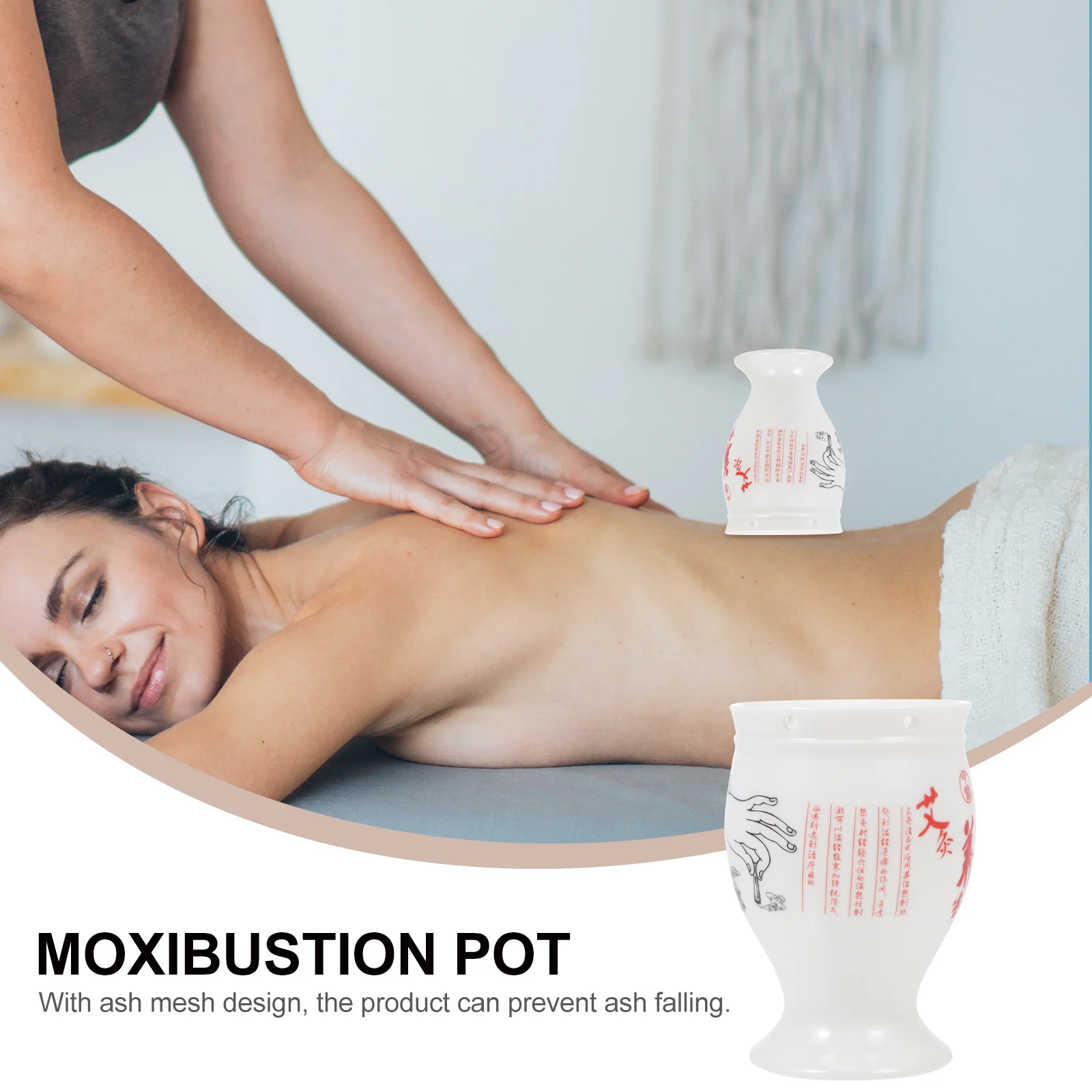 

Moxa Heater Portable Moxibustion Device Burner Apparatus Jar Small Cones White Tank Ceramic