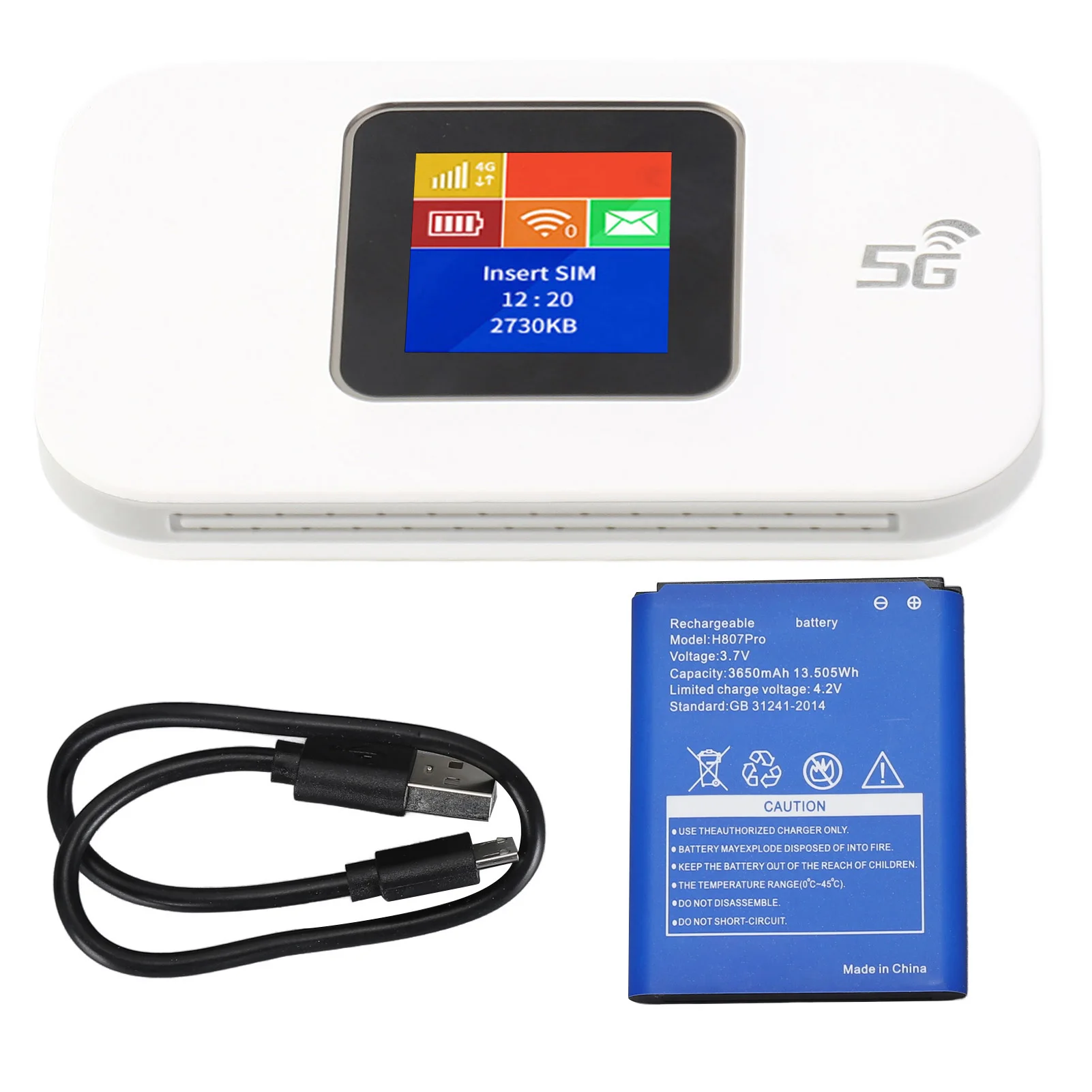 Universal 4G Portable WiFi 1.44in Color Screen Mobile WiFi Hotspot Router with Micro SIM Card Slot for Phone Tablet Laptop Linux