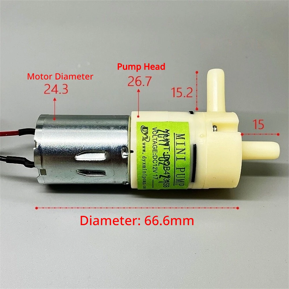 Carbon Brush 370 Land-Use Self-Priming Water Pump, 12V DC Diaphragm Pump, Wall-Mounted Water Dispenser Pump