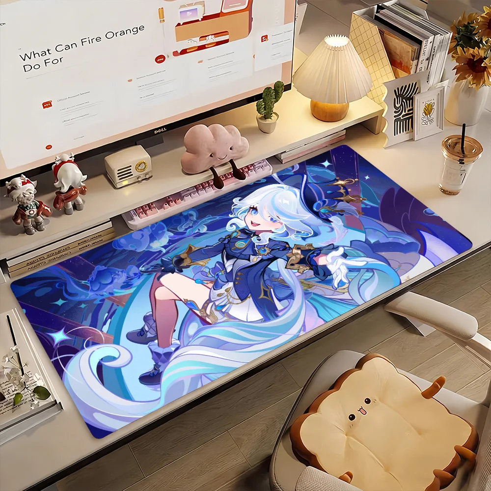 

Game Genshin Impact Furina Mouse Pad Non-slip Rubber Gamer Balance Computer Mat Decoracion Deskmat Laptop Office Large