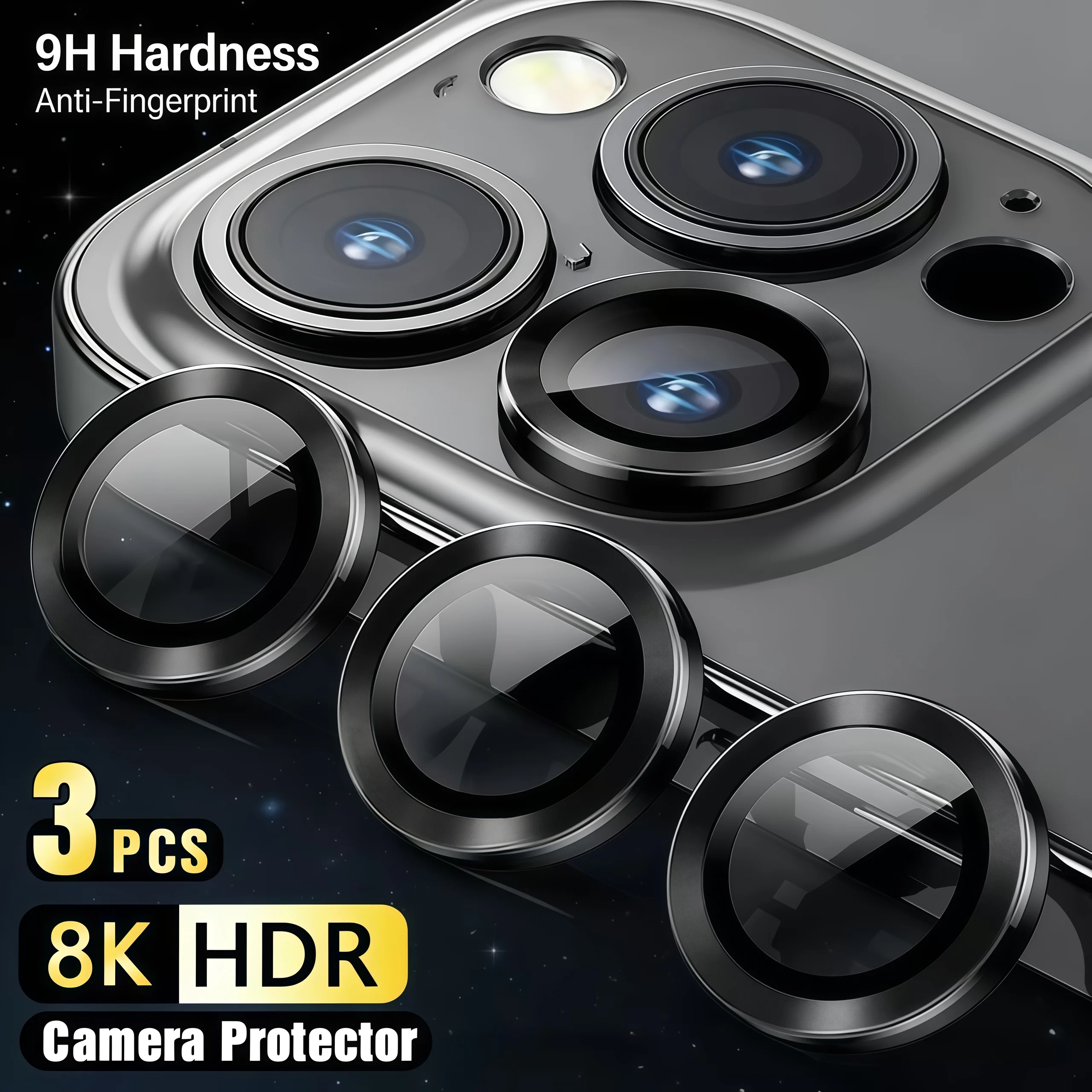 

3Pcs Camera Lens Glass Protector For iPhone 11 12 13 14 15 16Pro Max Protective Glass For iPhone14 15 16 Plus12 13 Mini