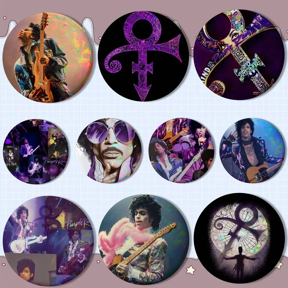 

N-Nelson PrinceS Rogers-ES Round Exquisite Badge Brooches Creative Pins For Clothes Hat Backpack Gift Accessories