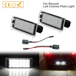 2xLED License Number Plate Light Lamp For Renault Clio 3 4 Megane 2 3 CC Trafic 3 Master 2 3 Kangoo 2 Twingo 2 3 Kadjar Laguna 3