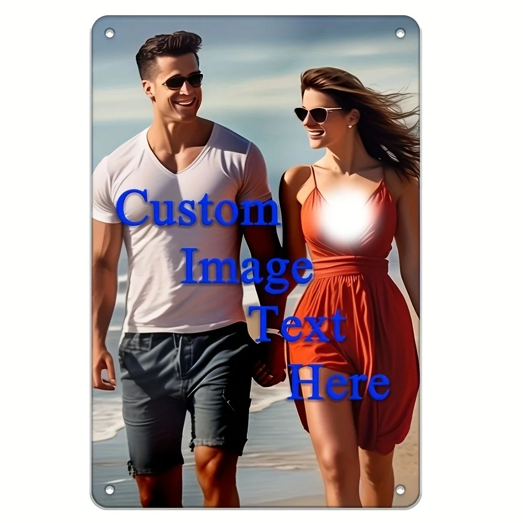 Personalized Custom Rectangular Metal Tin Sign, Retro Vintage Iron Painting Custom Photo Logo, Anti-corrosion Waterproof Wall Ar