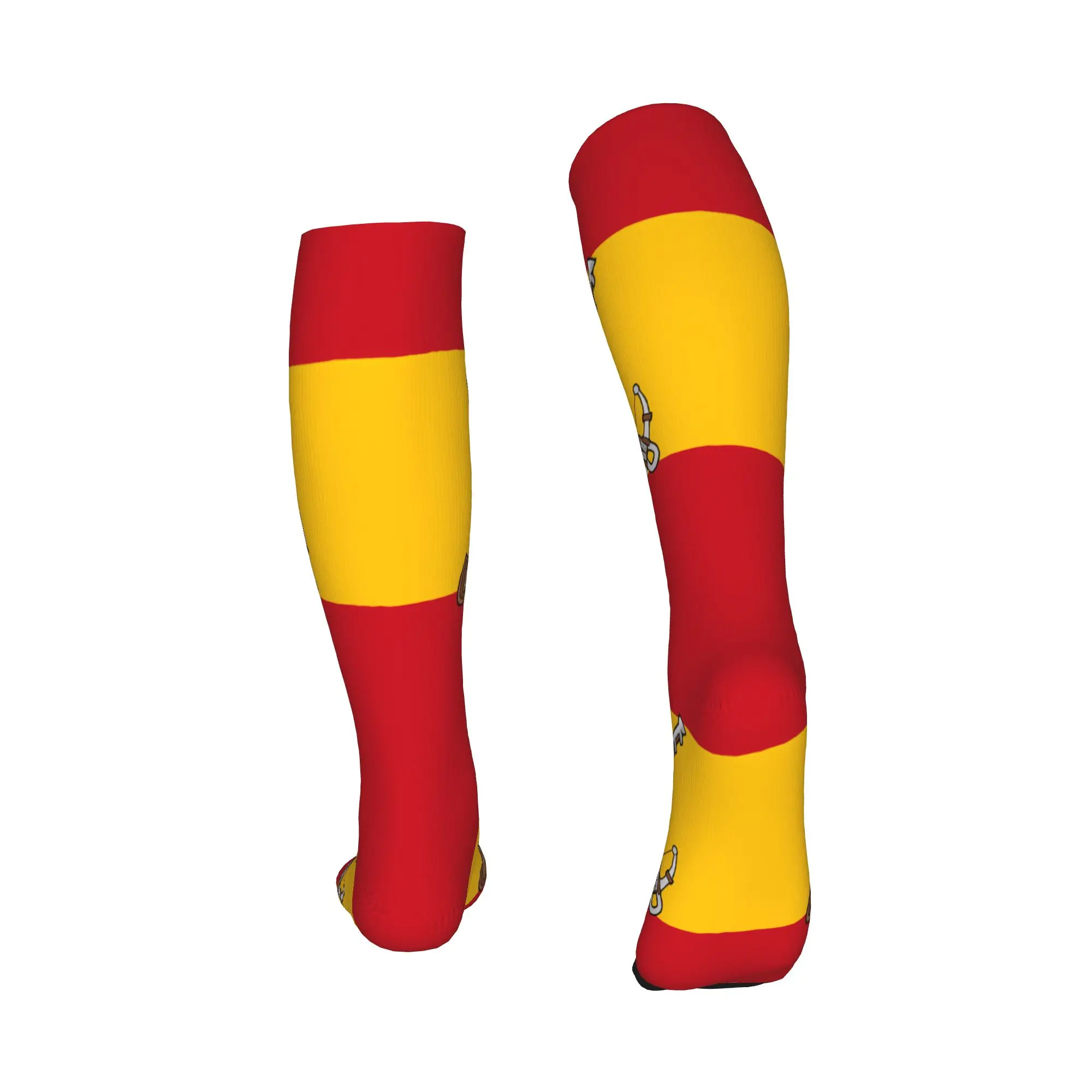 Cute Mens Spanish Legion Flag Dress Socks Unisex Breathbale Warm 3D Printed Spain Army Proud Sports Compression Socks view 3