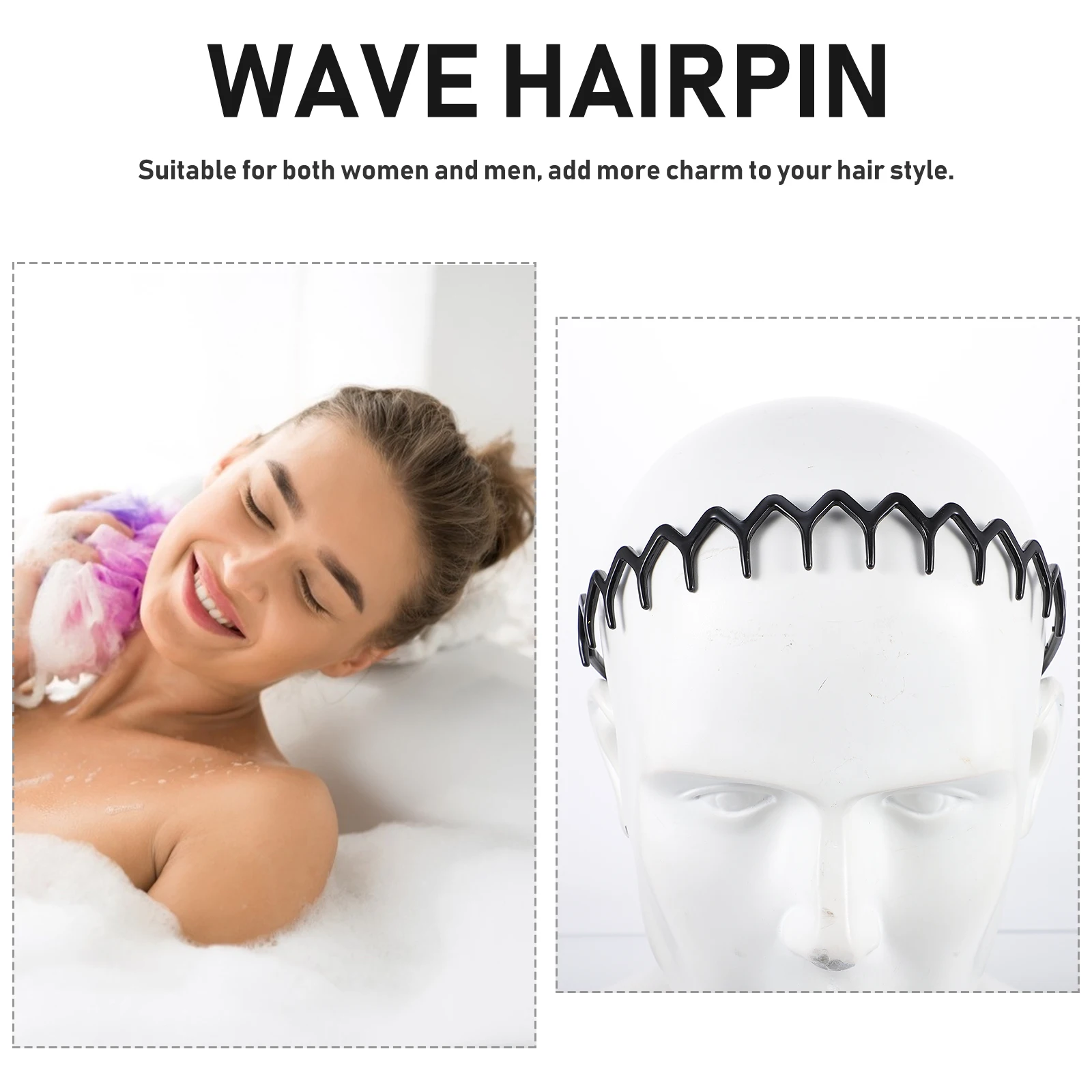 

6 шт. эластичные пластиковые волнистые зубчатые повязки для волос, набор противоскользящих повязок на голову для женщин и мужчин, прочные, приятные для кожи спортивные повязки для волос для вьющихся волос