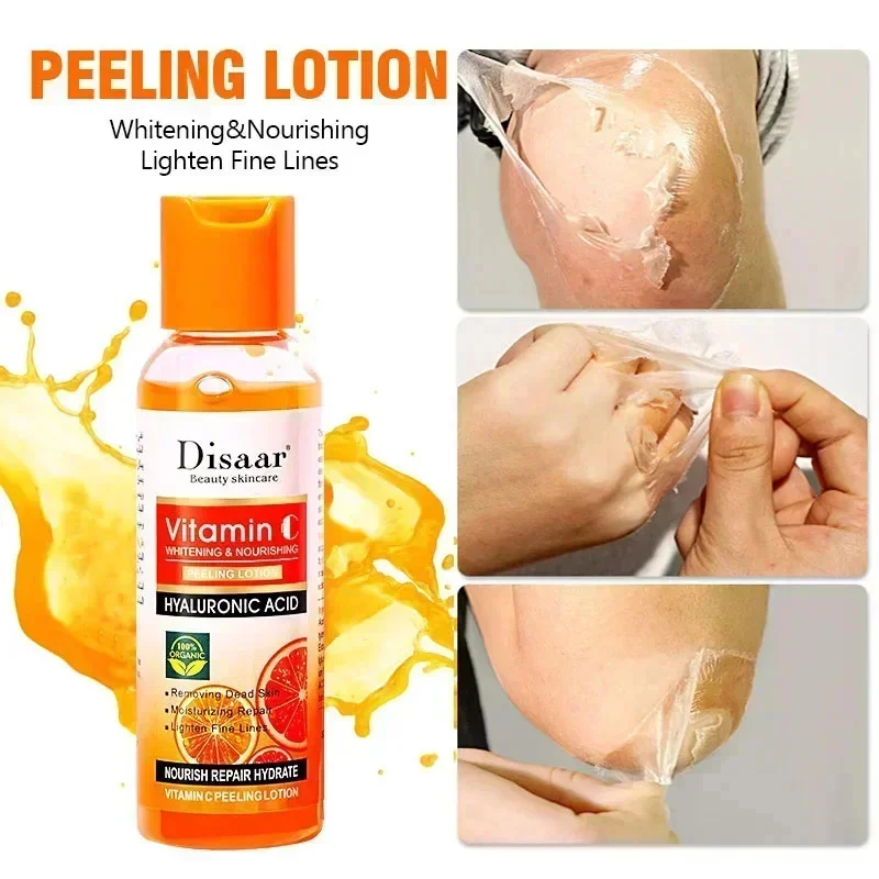 Loção peeling amarela óleo 100% orgânico branqueamento pele escura esfoliante clareamento nutritivo ácido hialurônico hidratante esfoliante corporal