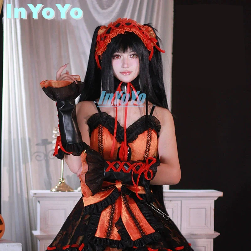 InYoYo-Tokisaki Kurumi Cosplay Costume pour femme, Anime, Lovely Lolita fur s, Py Play, Halloween Outfit, Dadly A Live, Nouveau