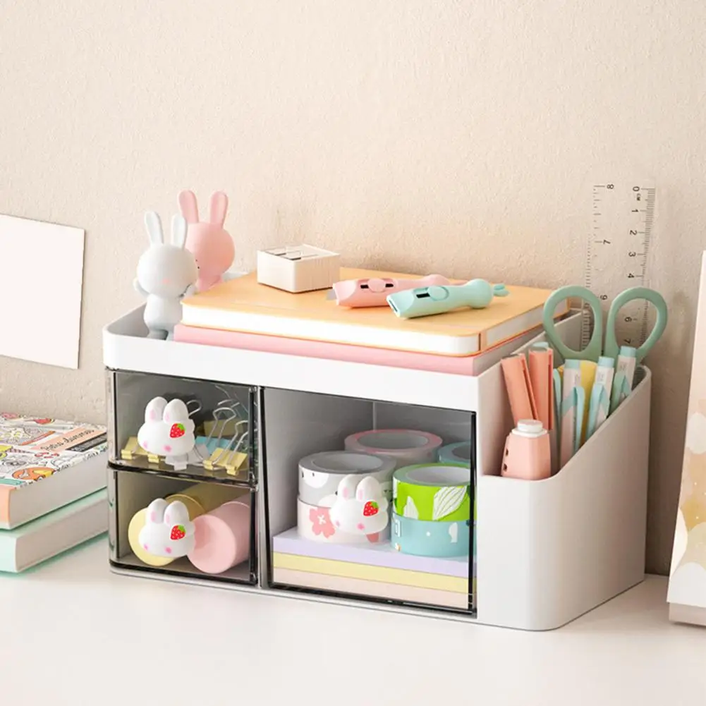 Pen Holder Practical Burr Free Drawer Storage Box Cosmetic Stationery Storage Box Cute Pen Holder Office Supplies