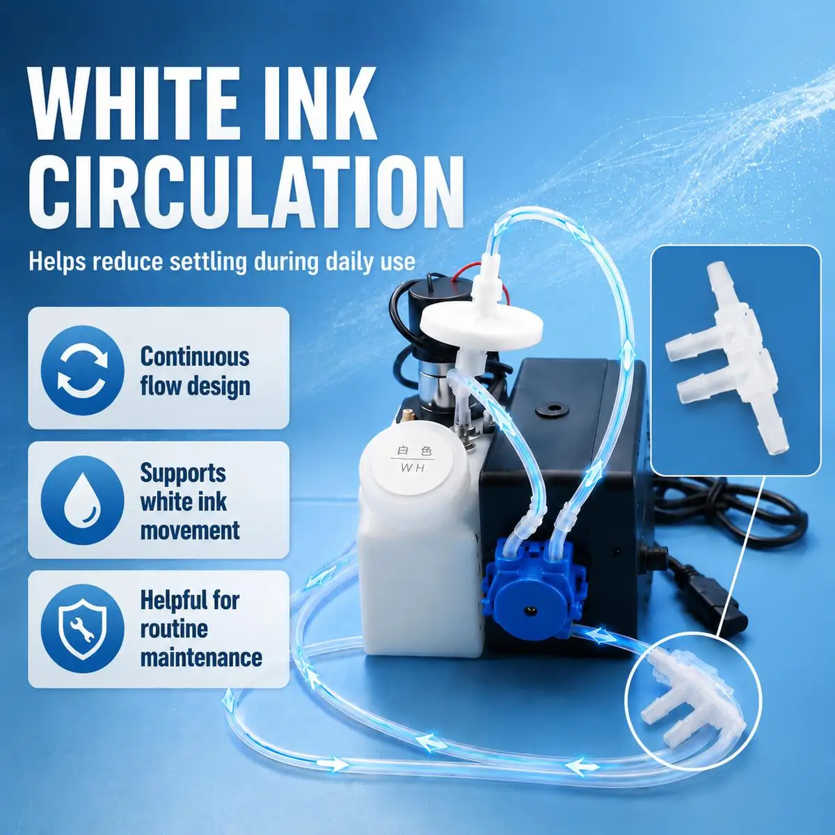 DTF DTG Ink System White Ink Circulation Kit For Epson L1800 L800 L805 L18050 L8050 XP600 1390 1410 DTF Ink Tank Circulator