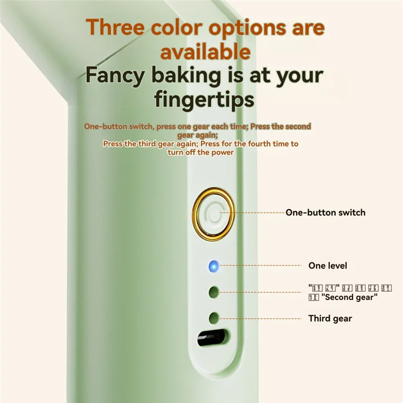

【Livraison-Rapide!】Handheld Egg Beater Automatic Cream Milk Frother 3-Speed Adjustable For Cream Baking Cakes