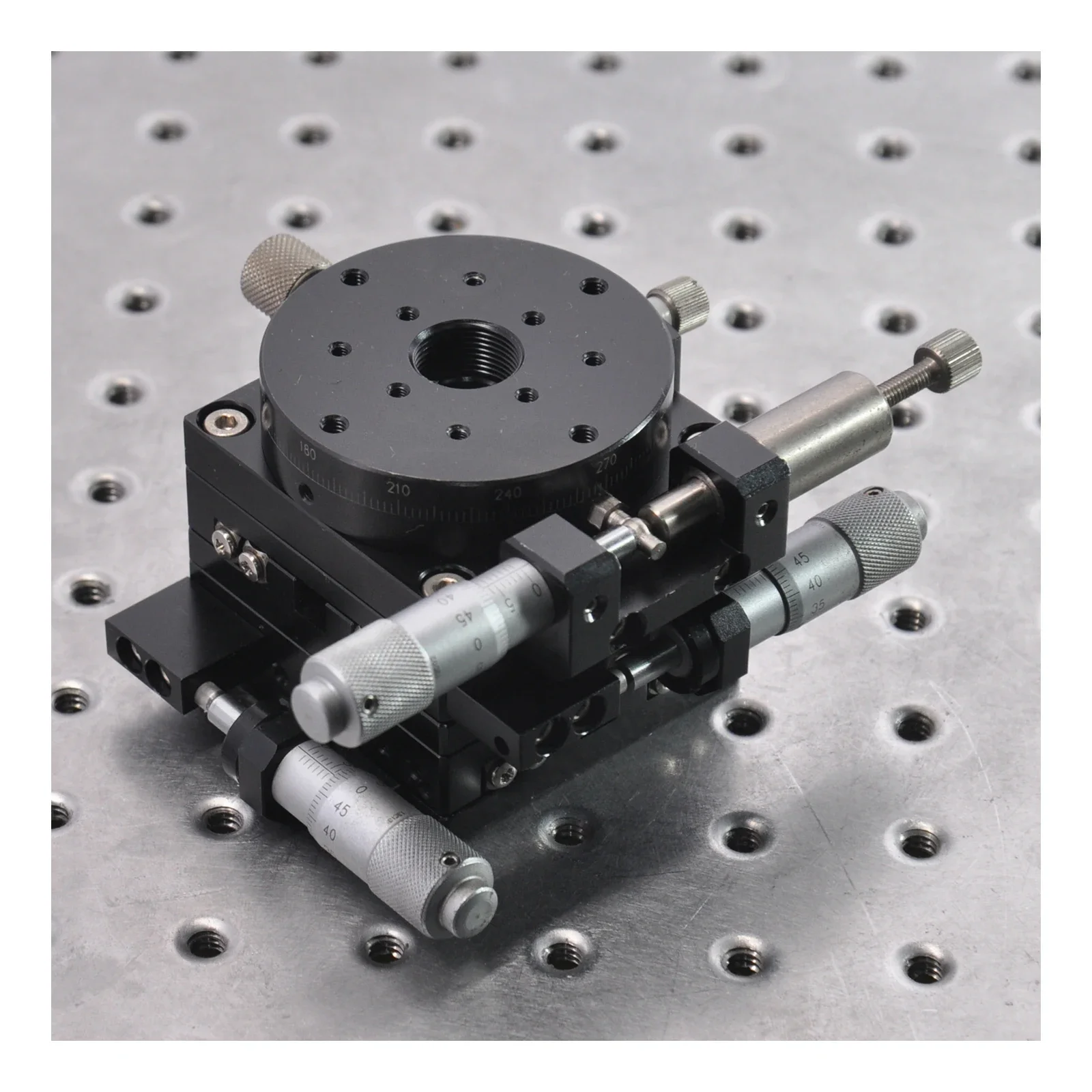 Xyr แกนคู่มือการปรับ Optical Precision รางตารางโรตารี่ปรับเลื่อนพื้นผิว60x60mm