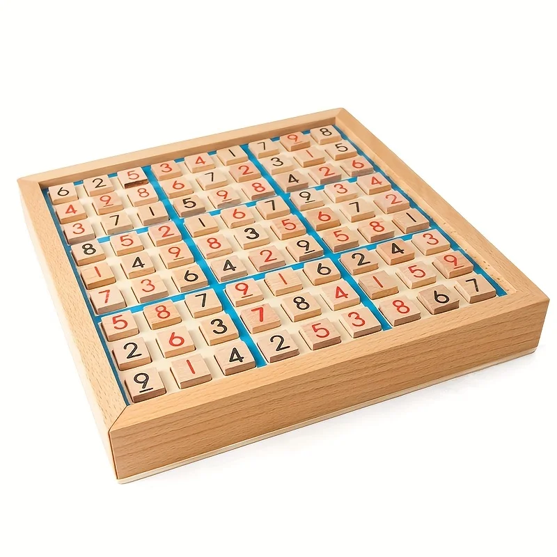 Wooden Sudoku Nine Grid Game Chess Sudoku Puzzle Game For Children\'s Logical Thinking, Puzzle Table Games With Questions