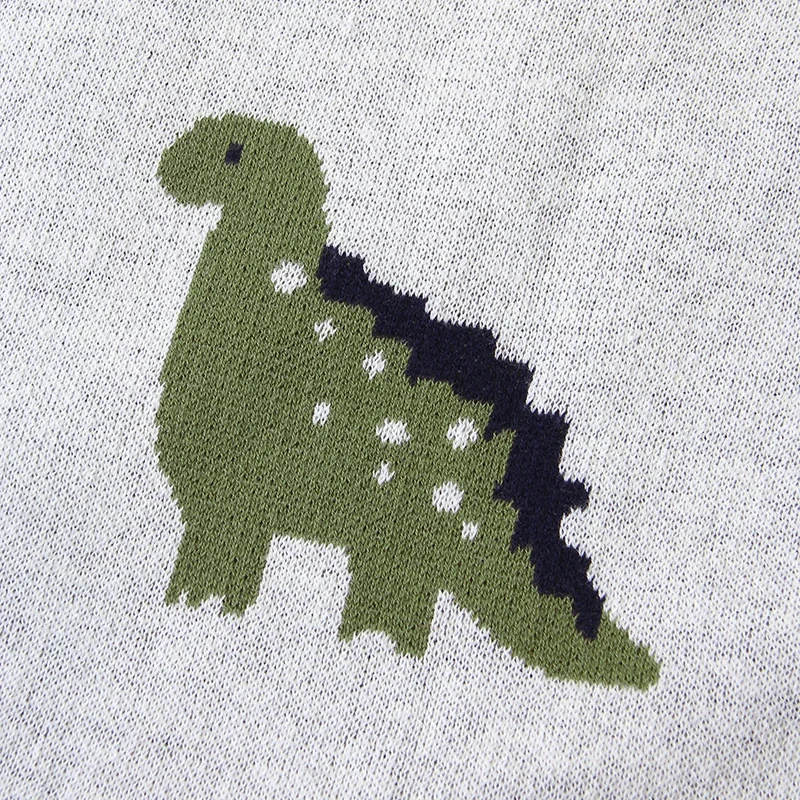 Couverture tricotée en coton pour nouveau-né garçon et fille, couette CPull, dessin animé mignon, dinosaures, bébé, poussette, emmaillotage, super doux, sac de couchage