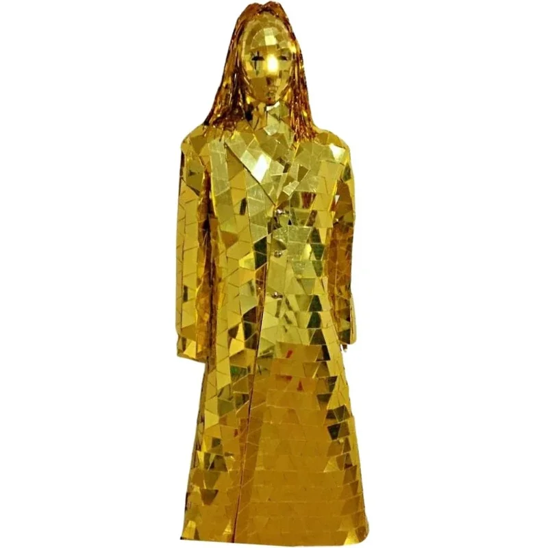 Costume miroir argenté pour femmes, vêtements de défilé de spectacle en Club, Costumes de danse Robot Cosplay, veste de spectacle Disco, tenue de chapeau DJ