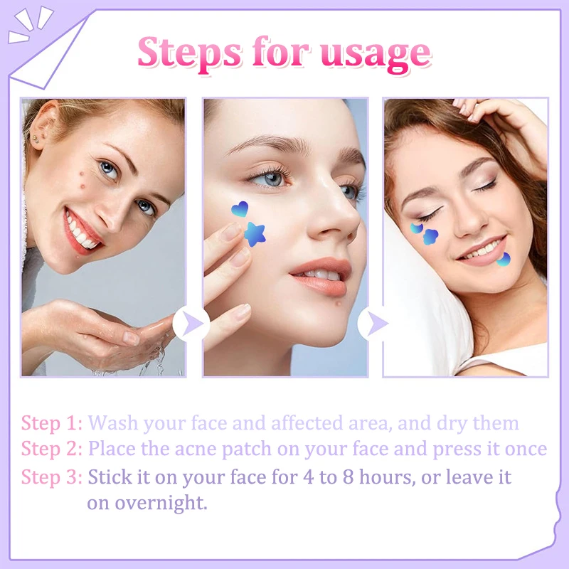 Star Pimple Patch Acne Colorful Invisible Acne Removal Skin Care Stickers Y2K Originality Concealer Face Spot Beauty Makeup Tool