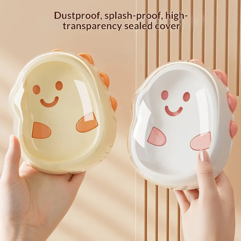 Creative Soap Box with Double Layer and Lid, Draining Soap Box for Home Bathroom Countertop, Shaving Soap Box