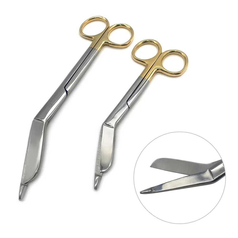 14cm/18cm Nursing Lister Bandage Gauze Scissors Blunt Tips Golden Handle Stainless Steel Surgical Scissors