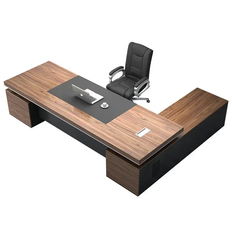 

Classic office desks executive office desk boss table with side cabinet and bookcase