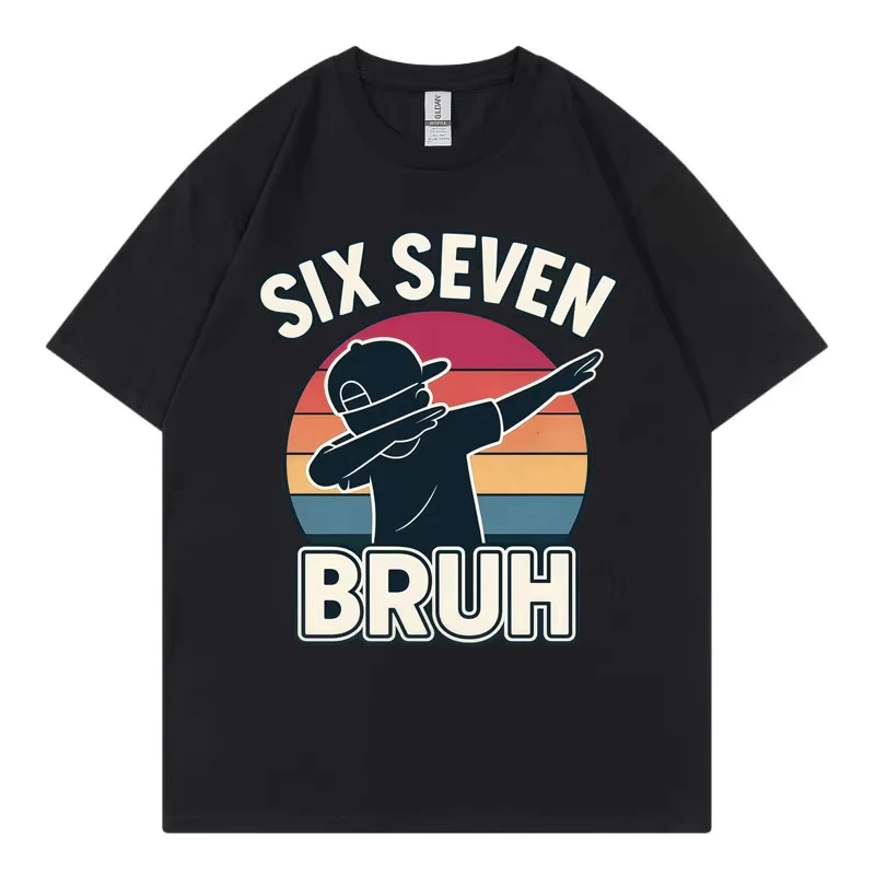 Funny 67 Six Seven Meme T-shirt Men Women Fashion Y2k Short Sleeve T-shirts Summer Casual Loose 100%cotton T Shirt Streetwear