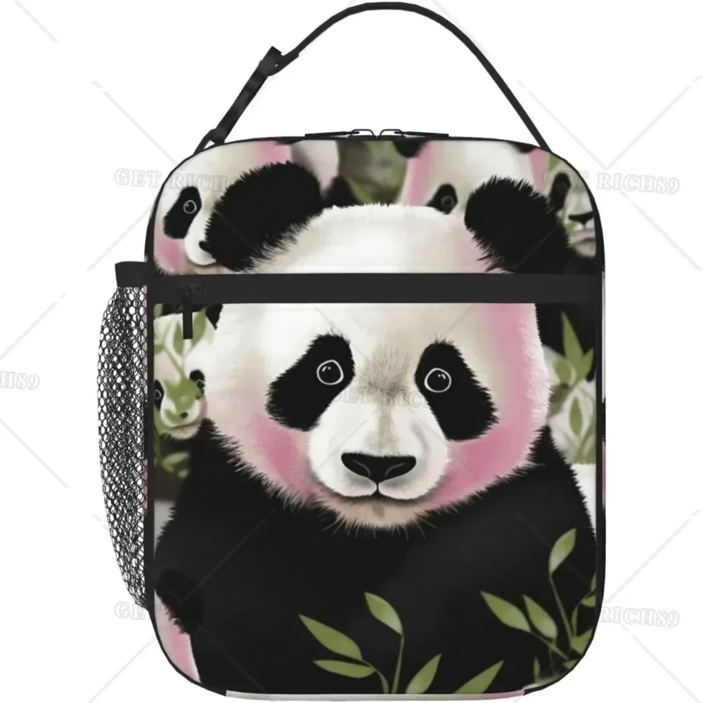 

Lovely Panda Printed Print Insulated Lunch Box for Women Men Work animals Leakproof Cooler Lunch Bag Reusable Portable Lunchbox