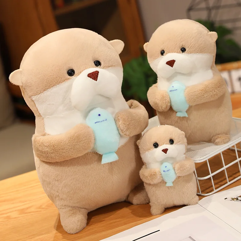 Kawaii Otter Knuffels Zachte Zee Otter Knuffels Knuffels Schattige Bruine Otter Pluche Pop Verjaardagscadeau