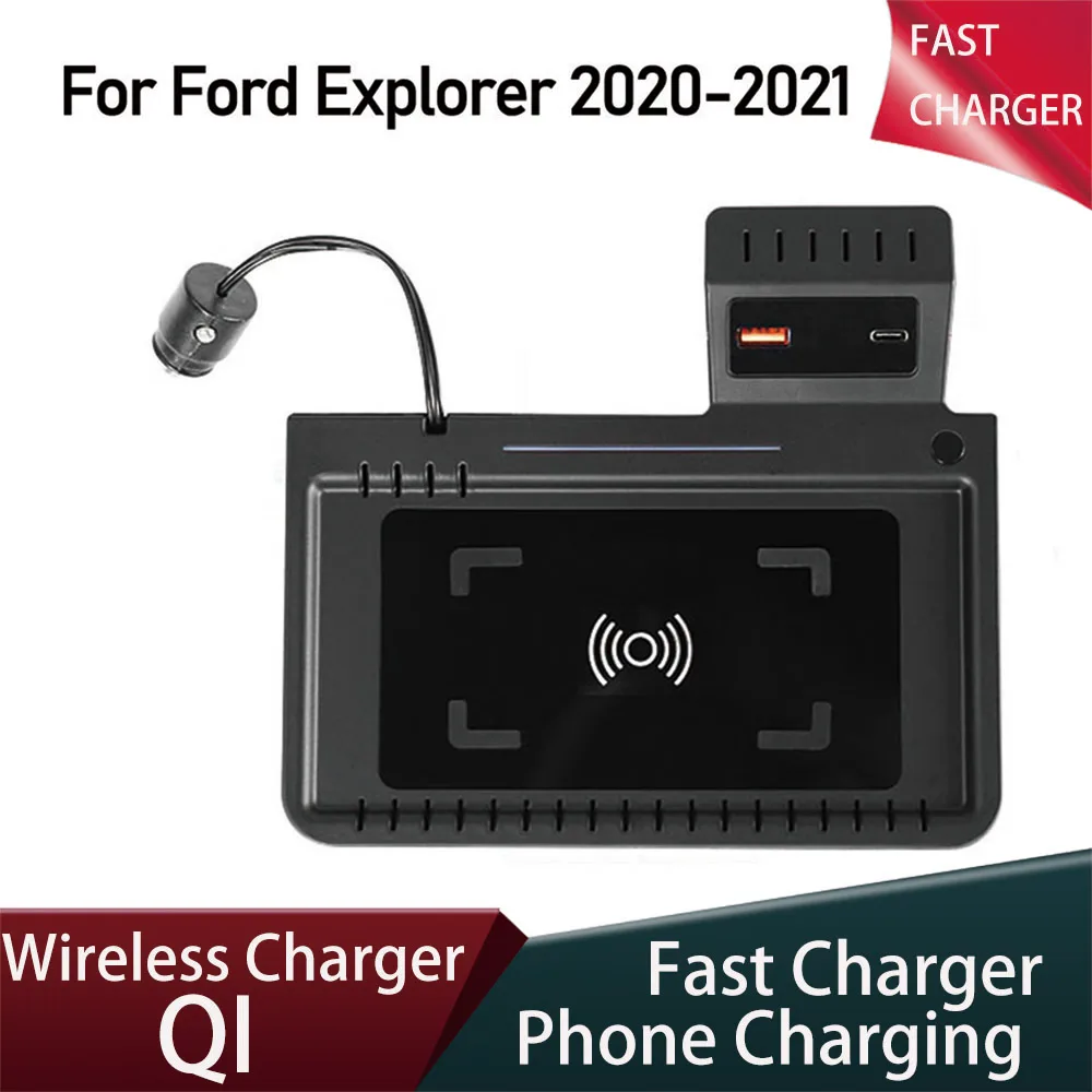 

Car Accessories Wireless Charger 15W For Ford Explorer 2020 2021 Cigarette Lighter Mobile Phone Wireless Fast Charging Plate