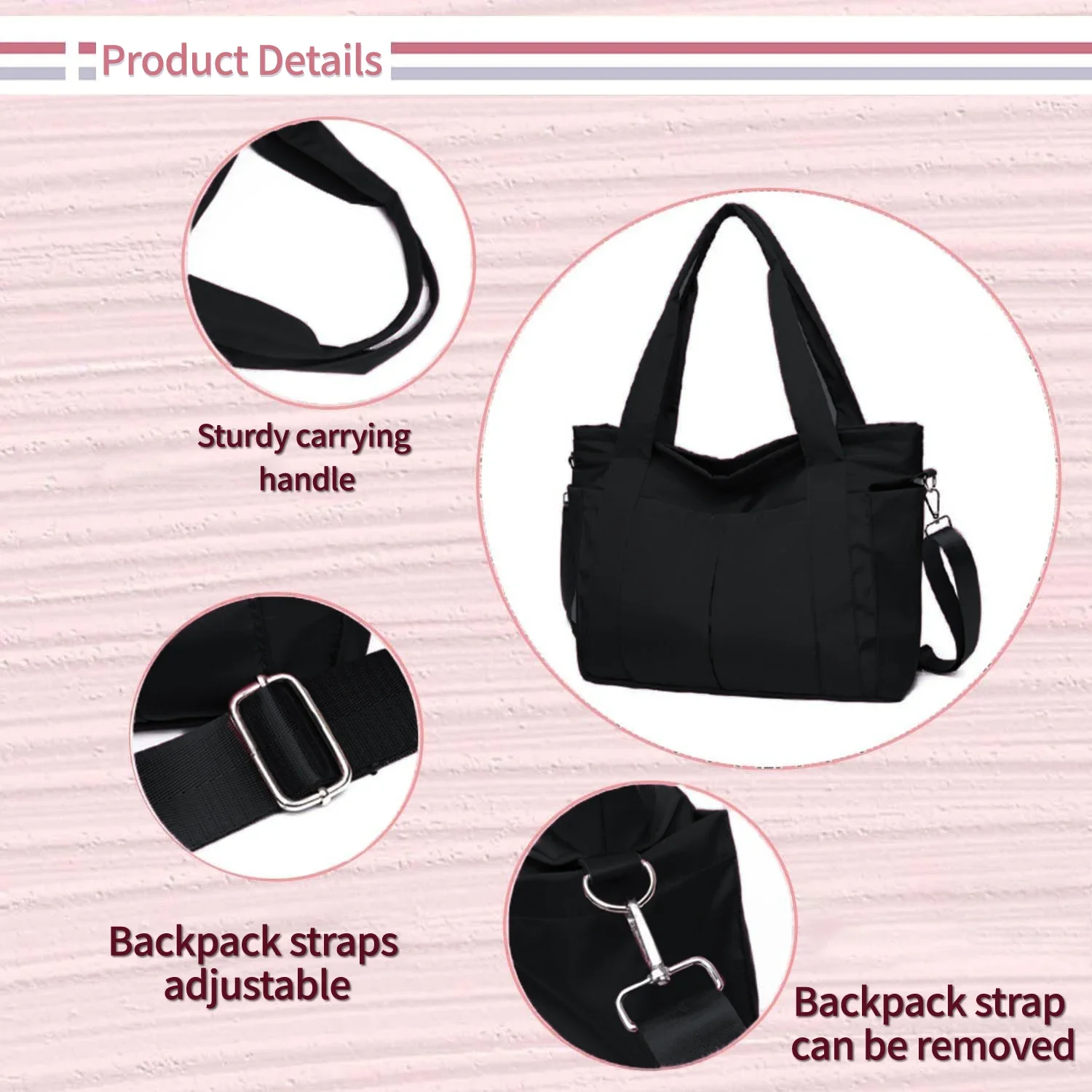 Fashion Women\'s Bag 2024 Autumn New Diagonal Straddle Bag Large Capacity Tote Bag Work Commuter One Shoulder Handheld Nylon Bag