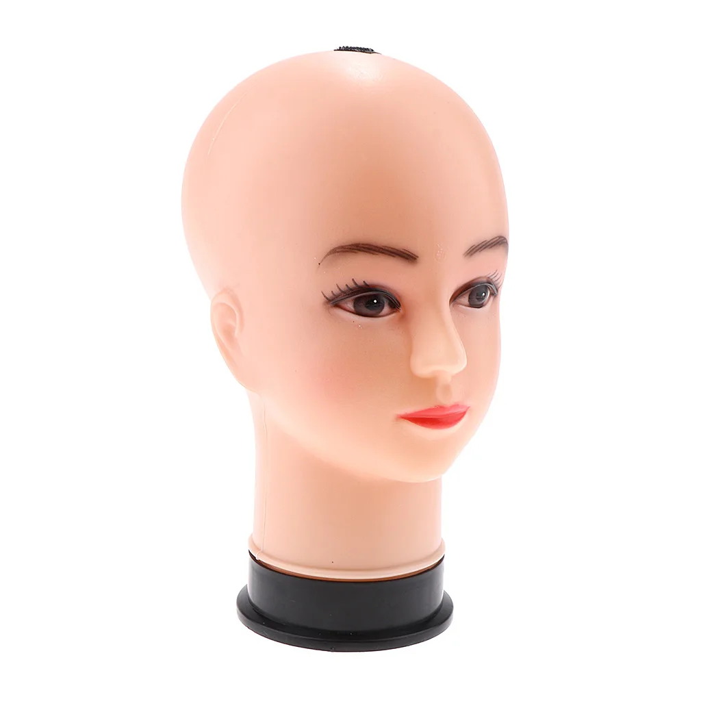 Female Head with Plastic Mounted Hole for Hair Wigs Hats Caps Display