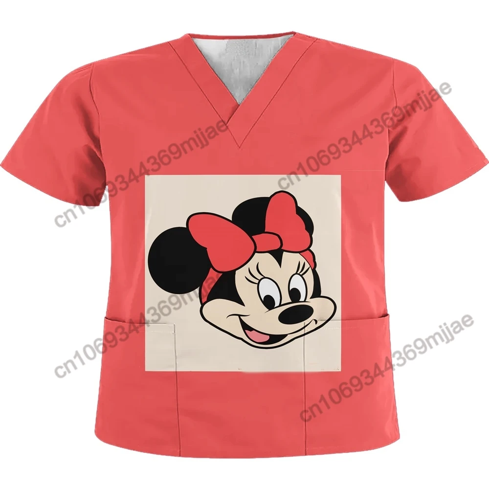 

Disney 2000s Clothes Y2k Girl Pocket Streetwear 90s Nurse Uniform Womens Blouses Woman Free Shipping White Top Women Yk2 T-shirt