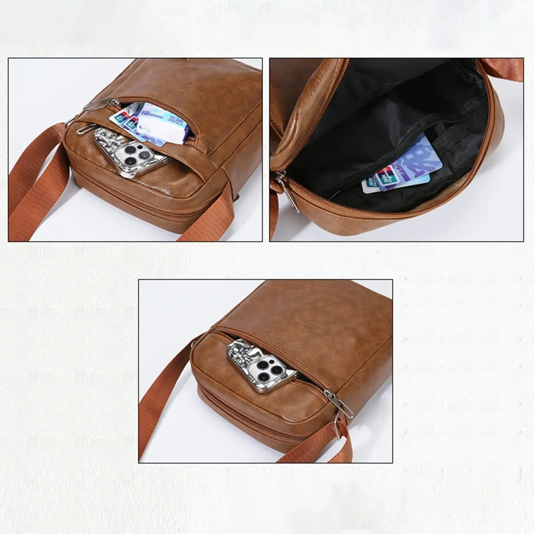 Men Shoulder Bag Big Capacity Handbag Crossbody Bag Messenger Bag Purse