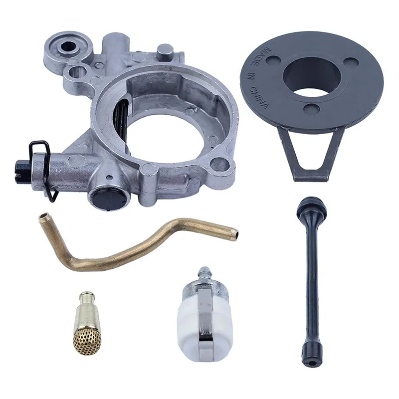 BAAU 2X Oil Pump Worm Gear Oil Hose Line Filter Kit For 365 371 372 XP 372XP 362 Chainsaw