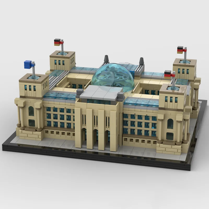 2380pcs MOC 베를린 제국의회 역사 건물 건축 DIY 모델 빌딩 블록 생일 장난감 선물