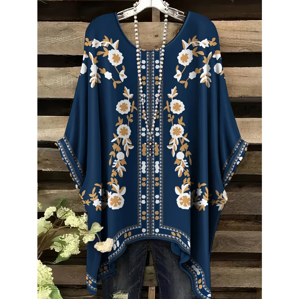

Women's T-Shirt Elegant Flower Graphic Print Summer Casual Comfortable Women Short Sleeve T-Shirt Fashion O-Neck Woman Clothing