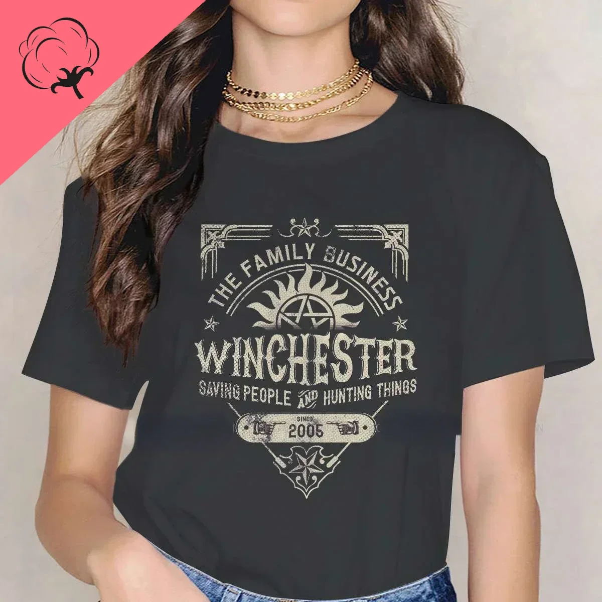 Supernatural Bobby Singer TV Girls T Shirt A Very Winchester Business Female Tops Harajuku Tees Ladies Tshirt for summer