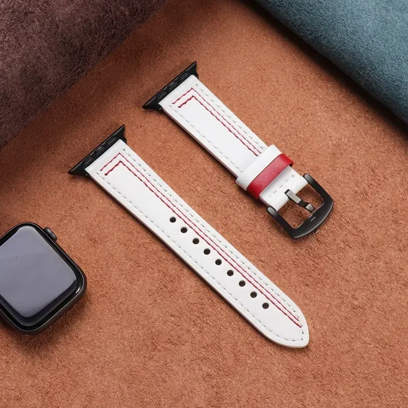 PU-Lederarmband für Apple Watch Band 44 mm 45 mm 41 mm 40 mm 42 mm 46 mm Armband iWatch Serie 4 5 6 SE 3 7 8 9 10 11 Ultra/3 2 49 mm