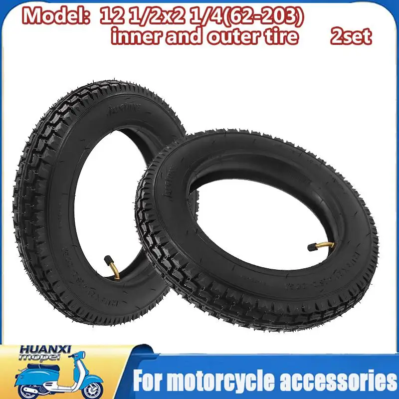 1 pair/ 2pcs High-quality 12-inch 12 1/2x2 1/4 62-203 pneumatic outer tires for many gas electric scooters and e-bikes