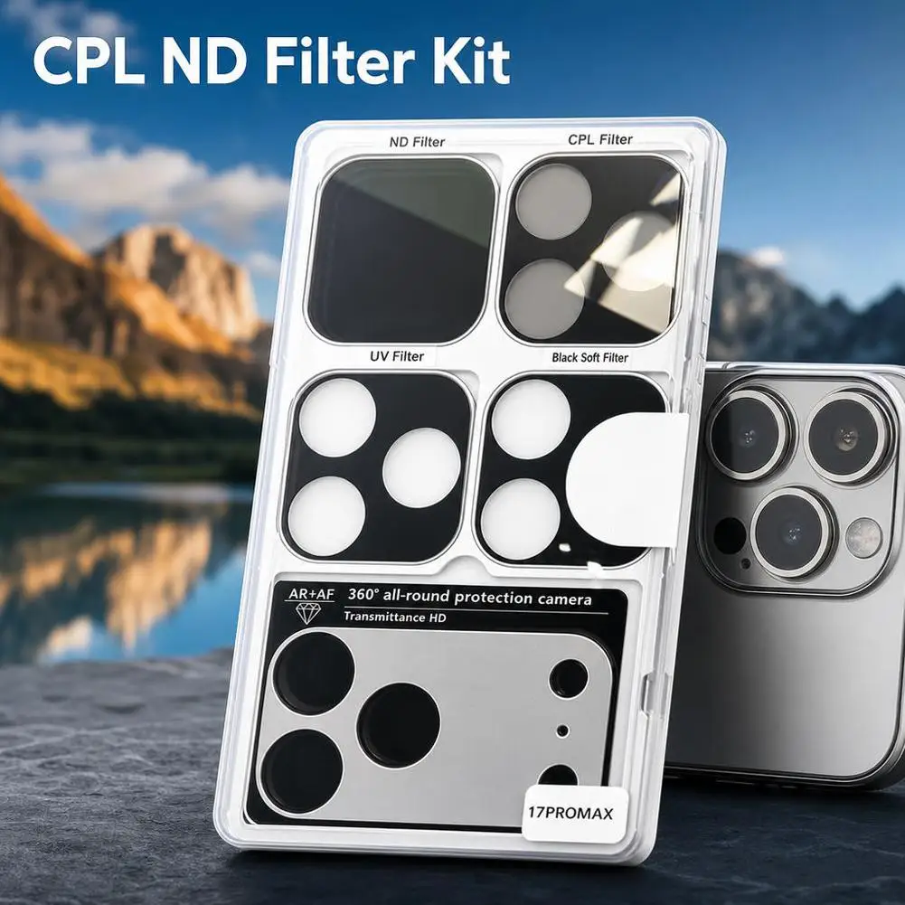 1 Set for iphone 17 Pro 17 Pro Max Magnetic Filter Camera Lens Protector Tempered Glass ND CPL UV Black Soft Filter