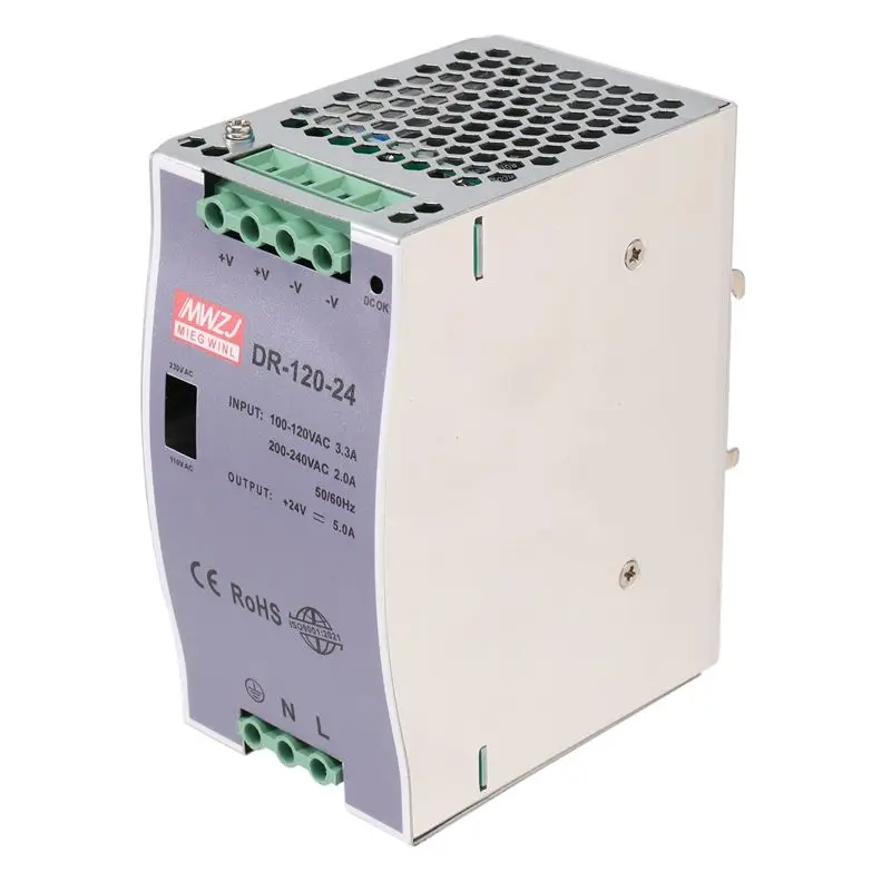 

[НОВИНКА! ABAG] DR-120-24 120W Промышленный импульсный блок питания для монтажа на DIN-рейку 24V5A