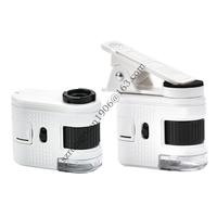 Portable 100X Magnification Microscope Magnifier Clip On Design with LED Light for Easy Use on Various Mobile Devices