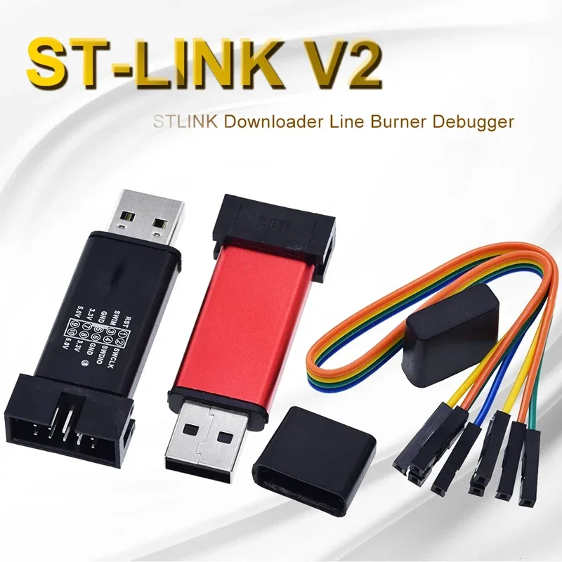 Stlink-v2 Mini stm8 stm32シミュレーター,ダウンロードプログラマー,arduinoのカバー付きa41,パーツ