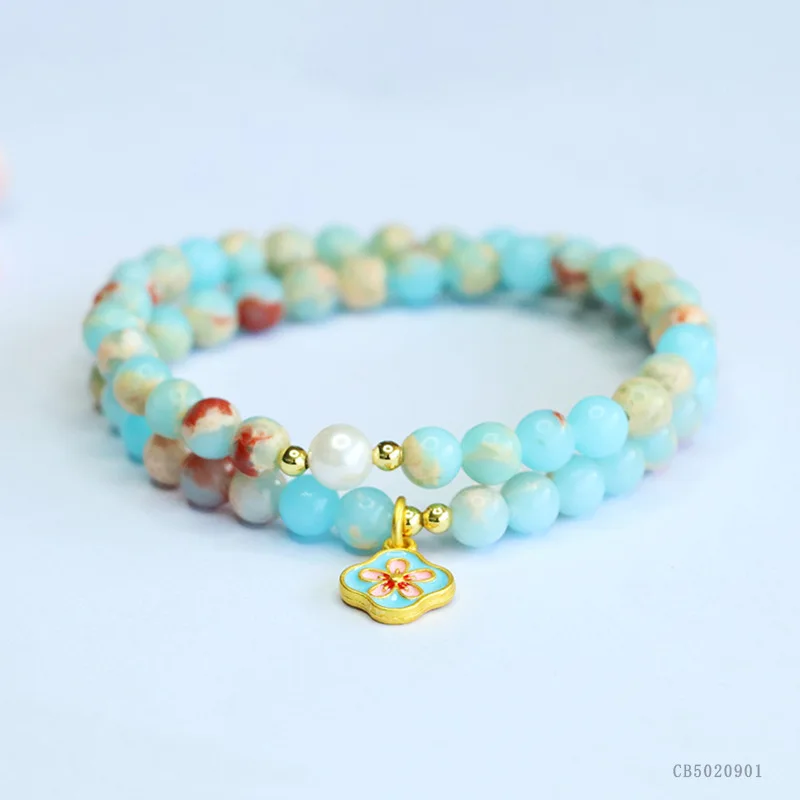 

Shoushan StoneBead Double Circle Bracelet Natural Vintage Energy Real Beaded Carved Accessories Jewelry Fashion Gemstones Gifts