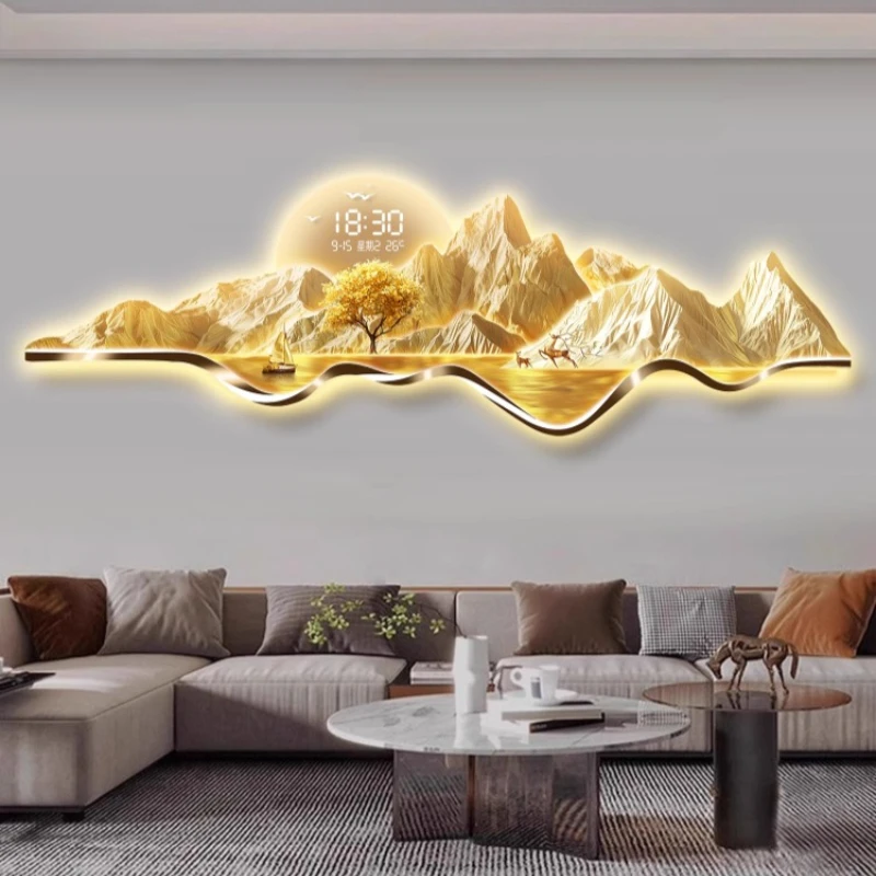 Luxury modern Nordic Led wall ElectronicInterior clock digital wall clock for living room timepiece accessories for home decor