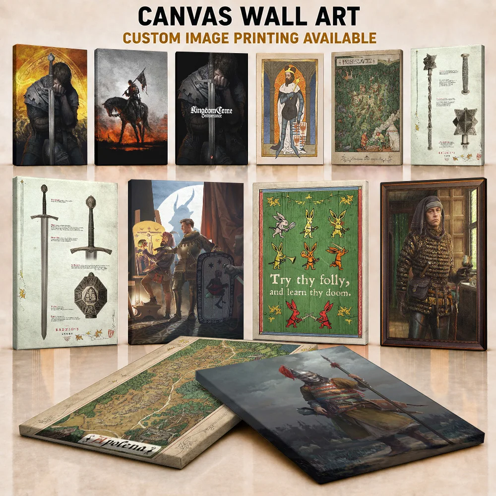 Kingdom Come: Deliverance Game Framed Canvas Posters Customized Photo Medieval Adventure Theme Wall Art For Entertainment Room