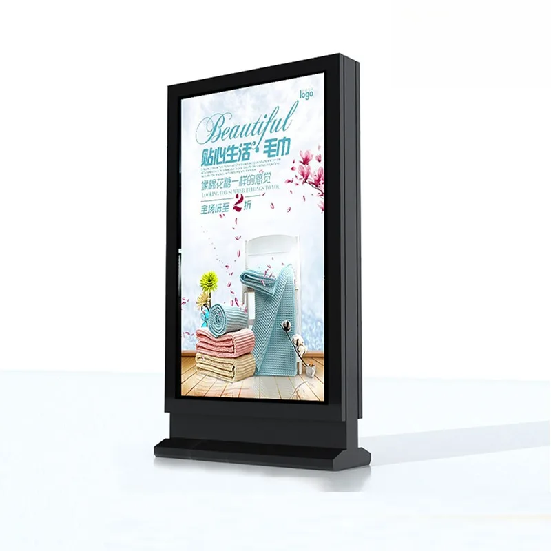 

Outdoor Solar Vertical Advertising Light Box Low Power LED Rolling Solar Publicity Board