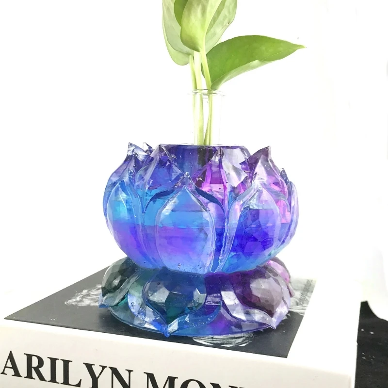 Geometric Gypsum Flower Pot Silicone Resin Mold Epoxy Resin Casting Mold Succulent Vase Cement Mold Holder Mold