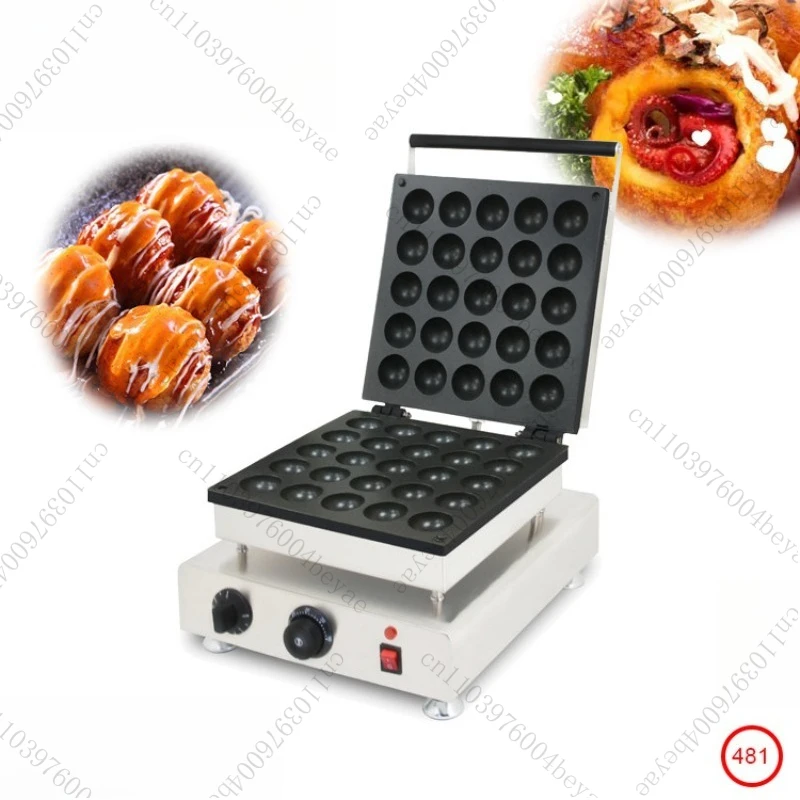

25-Hole Electric Octopus Ball Maker | Takoyaki Grill with Non-Stick Coating | Versatile Popcake, Stick Cake & Lollipop Waffle Ma